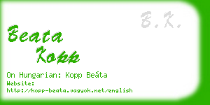 beata kopp business card